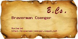 Braverman Csenger névjegykártya